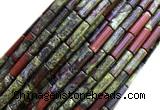 CTB1069 15 inches 4*13mm tube dragon blood jasper beads wholesale