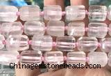 CTB1101 15 inches 12*16mm faceted tube rose quartz beads