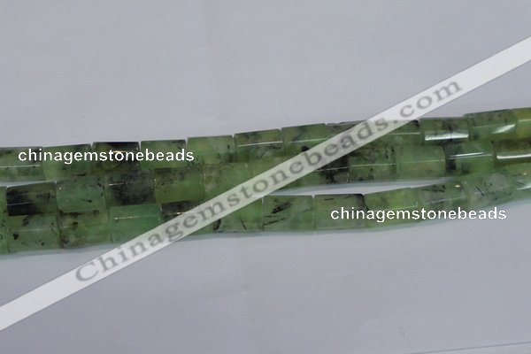 CTB215 15.5 inches 13*18mm faceted tube green rutilated quartz beads