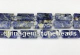 CTB853 13*25mm - 15*28mm faceted flat tube sodalite beads