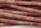 CTB988 15 inches 2*4mm tube pink wooden jasper beads