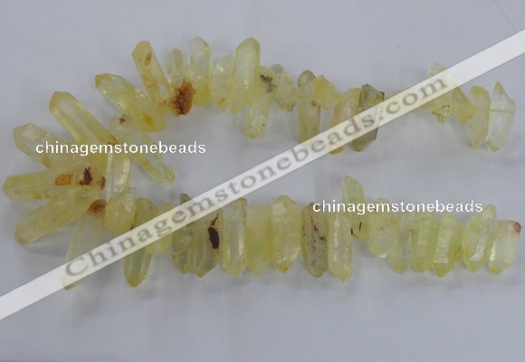CTD1705 Top drilled 10*15mm - 15*35mm sticks dyed white crystal beads