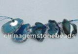 CTD1760 Top drilled 20*40mm - 35*55mm freeform agate slab beads