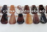 CTD2277 Top drilled 16*28mm - 20*30mm faceted freeform agate beads