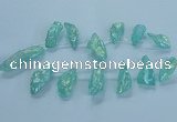 CTD2625 Top drilled 10*25mm - 20*45mm nuggets plated druzy quartz beads