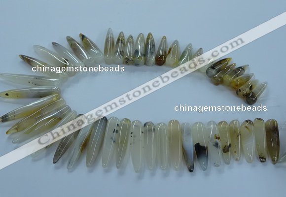 CTD2682 Top drilled 8*25mm - 10*50mm bullet montana agate beads