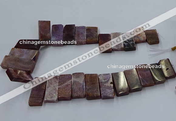CTD2690 Top drilled 16*22mm - 16*55mm rectangle agate beads