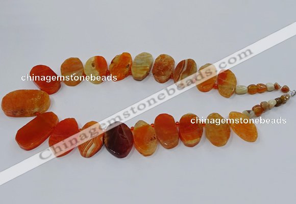 CTD2781 Top drilled 15*25mm - 25*40mm oval agate gemstone beads