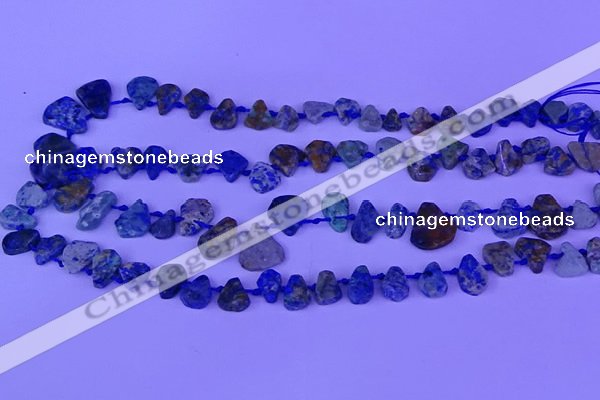 CTD3863 Top drilled 6*8mm - 10*14mm freeform chrysocolla beads