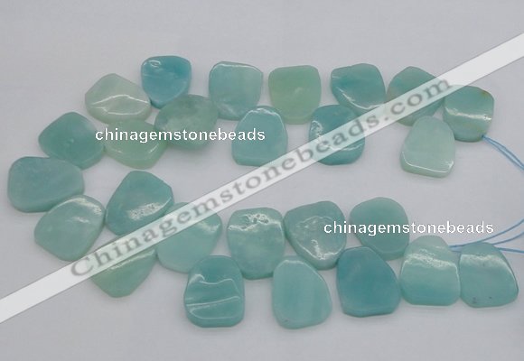 CTD392 Top drilled 20*25mm - 22*28mm freeform amazonite beads