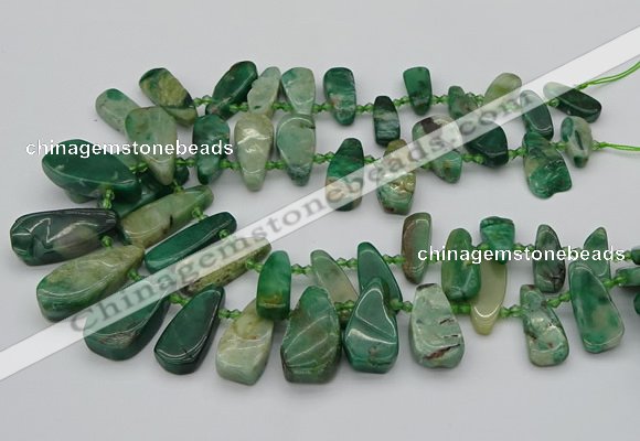 CTD493 Top drilled 10*22mm - 15*45mm freeform African jade beads