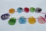 CTD504 Top drilled 25*35mm - 30*40mm freeform agate beads