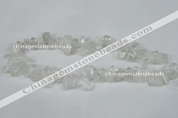 CTD624 Top drilled 8*15mm - 10*25mm faceted nuggets white crystal beads