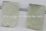 CTD651 Top drilled 15*25mm - 25*40mm freeform plated quartz beads