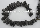 CTD923 Top drilled 15*20mm - 18*38mm wand plated quartz beads