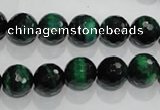 CTE1012 15.5 inches 8mm faceted round dyed green tiger eye beads