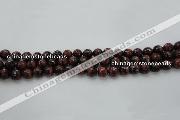 CTE1460 15.5 inches 4mm faceted round red tiger eye beads