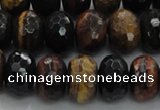 CTE1484 15.5 inches 8*14mm faceted rondelle mixed tiger eye beads