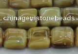 CTE1528 15.5 inches 14*14mm square golden tiger eye beads wholesale