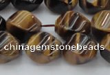 CTE1590 15.5 inches 10*14mm twisted rice yellow tiger eye beads