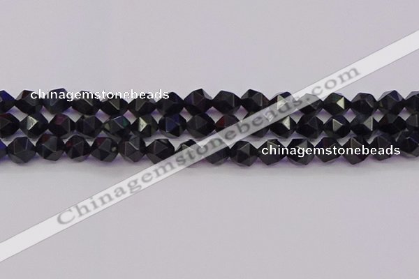 CTE1982 15.5 inches 8mm faceted nuggets blue tiger eye beads
