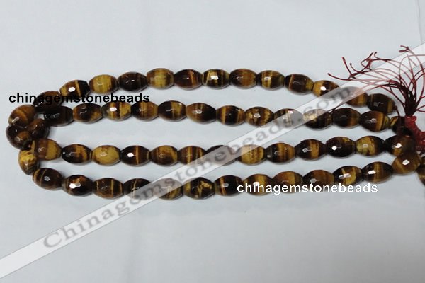 CTE206 15.5 inches 6*8mm faceted rice yellow tiger eye beads