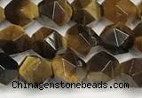 CTE2250 15 inches 6mm faceted nuggets yellow tiger eye beads