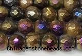 CTE2285 15 inches 6mm faceted round AB-color colorful tiger eye beads