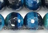 CTE2431 15 inches 10mm facted round blue tiger eye beads