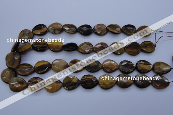 CTE435 15.5 inches 17*20mm faceted flat teardrop yellow tiger eye beads
