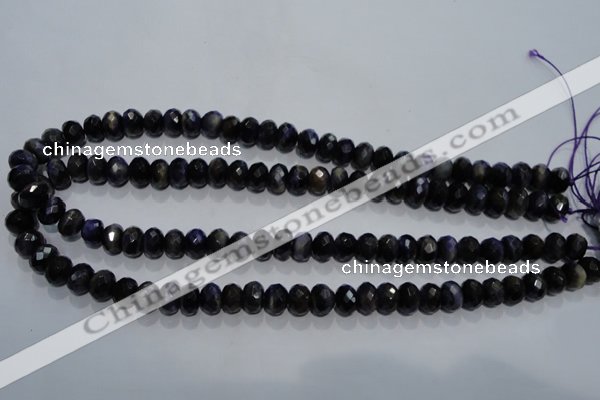 CTE940 15.5 inches 5*8mm faceted rondelle dyed blue tiger eye beads