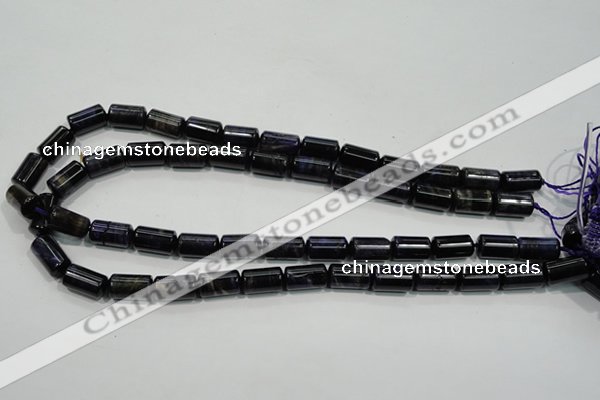 CTE949 15.5 inches 8*14mm tube dyed blue tiger eye beads wholesale