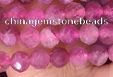 CTG1510 15.5 inches 3mm faceted round pink tourmaline beads
