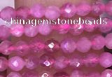 CTG1639 15.5 inches 2.5mm faceted round tiny pink tourmaline beads