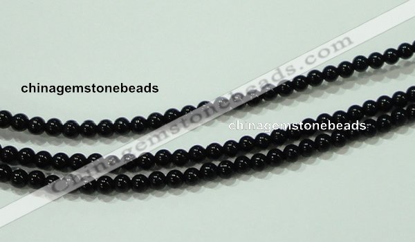 CTG18 15.5 inches 3mm round A grade tiny black agate beads
