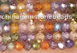 CTG2106 15 inches 2mm faceted round tiny quartz glass beads
