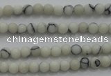 CTG250 15.5 inches 2mm round tiny white howlite turquoise beads