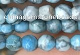 CTG2535 15.5 inches 4mm faceted round blue crazy lace agate beads