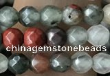 CTG3560 15.5 inches 4mm faceted round blood jasper beads
