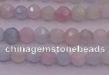 CTG505 15.5 inches 4mm faceted round tiny morganite beads