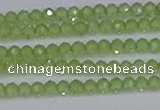 CTG630 15.5 inches 3mm faceted round peridot gemstone beads