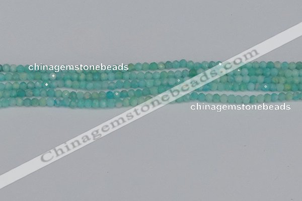 CTG648 15.5 inches 3mm faceted round Peru amazonite beads