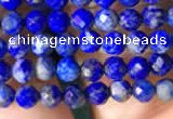 CTG783 15.5 inches 4mm faceted round tiny lapis lazuli beads wholesale