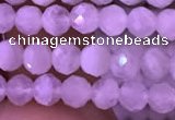 CTG833 15.5 inches 5mm faceted round tiny white moonstone beads
