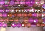 CTG840 15.5 inches 2mm faceted round tourmaline gemstone beads