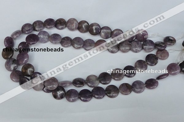 CTO223 15.5 inches 15mm flat round tourmaline gemstone beads