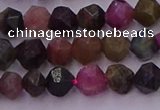 CTO650 15.5 inches 6mm faceted nuggets tourmaline gemstone beads