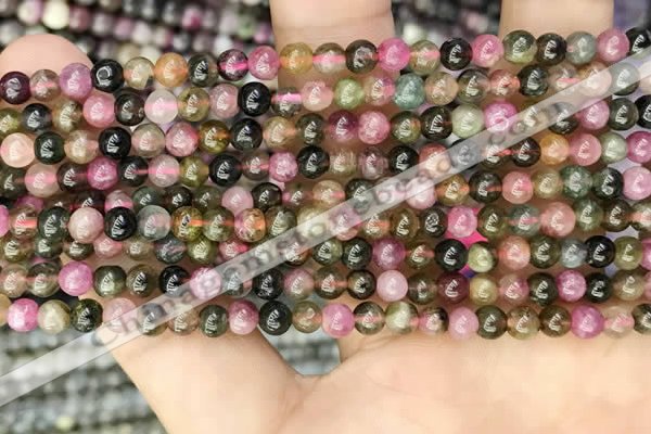 CTO670 15.5 inches 4mm round natural tourmaline beads wholesale