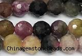 CTO726 15 inches 6mm faceted round tourmaline beads