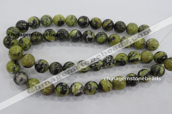 CTP106 15.5 inches 16mm round yellow pine turquoise beads wholesale